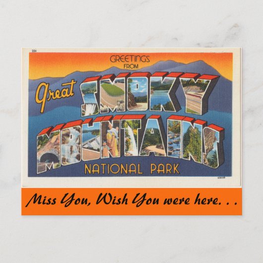 Carte Postale Salutations des montagnes Smoky (Devant)