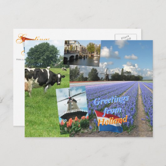 Carte Postale Salutations des Pays-Bas (Devant / Derrière)