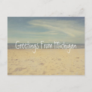 Carte Postale Salutations des plages de sable du lac Michigan