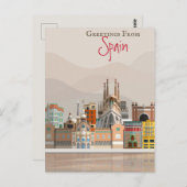 Carte Postale Salutations d'Espagne (Devant / Derrière)