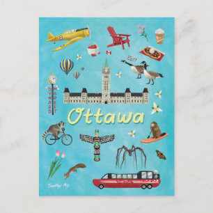 Carte Postale Salutations d'été d'Ottawa Canada