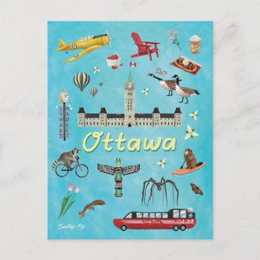 Carte Postale Salutations d'été d'Ottawa Canada (Devant)