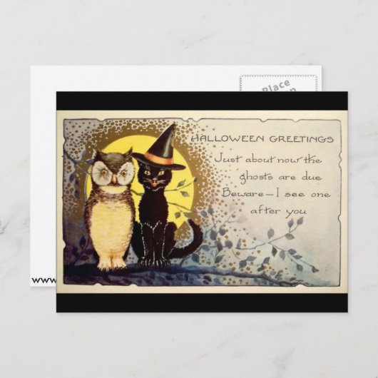 Carte Postale Salutations d'Halloween (Devant / Derrière)