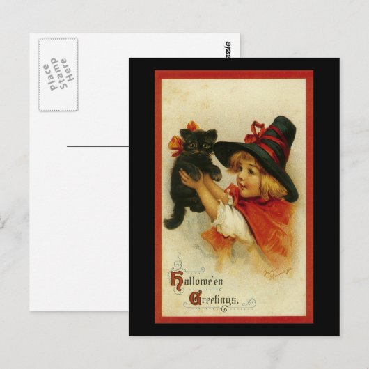 Carte Postale Salutations d'Halloween (Devant / Derrière)