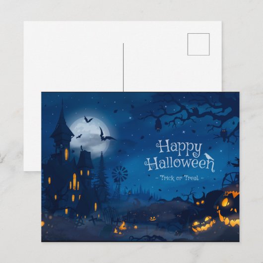 Carte Postale Salutations d'Halloween (Devant / Derrière)