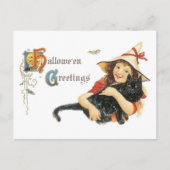 Carte Postale Salutations d'Halloween démodées (Devant)