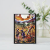 Carte Postale Salutations d'Halloween, Épouvantail et Amis (Debout devant)