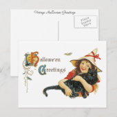 Carte Postale Salutations d'Halloween vintage (Devant / Derrière)