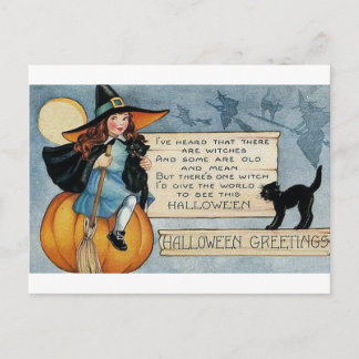 Carte Postale Salutations d'Halloween vintage