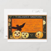 Carte Postale Salutations d'Halloween vintage (Devant / Derrière)