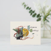 Carte Postale Salutations d'Halloween Witchy (Debout devant)