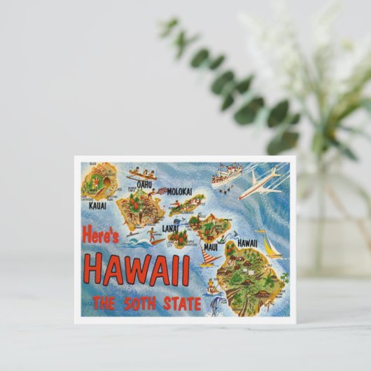 Carte Postale Salutations d'Hawaii (Debout devant)