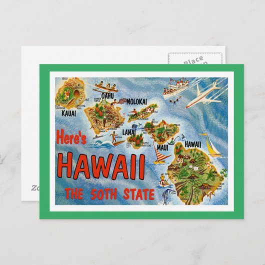 Carte Postale Salutations d'Hawaii (Devant / Derrière)