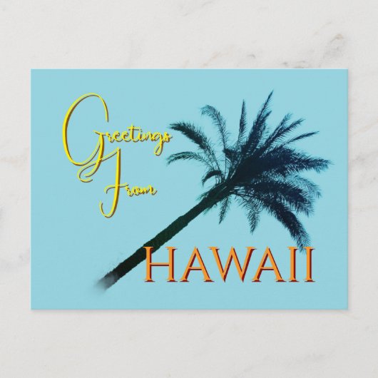 Carte Postale Salutations d'Hawaii - Palmiers (Devant)