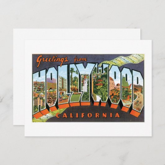 Carte Postale Salutations d'Hollywood ! (Devant / Derrière)