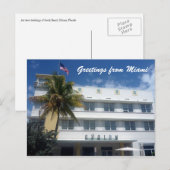 Carte Postale salutations d'hôtel miami (Devant / Derrière)