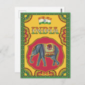 Carte Postale Salutations d'Inde (Devant / Derrière)