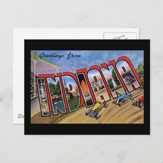 Carte Postale Salutations d'Indiana (Devant / Derrière)