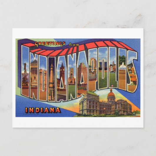 Carte Postale Salutations d'Indianapolis (Devant)
