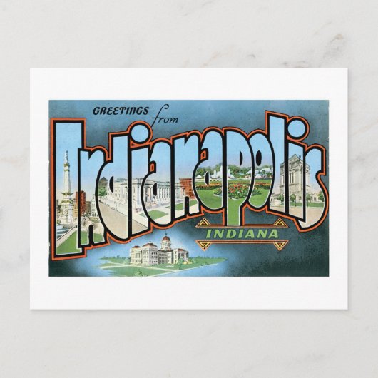 Carte Postale Salutations d'Indianapolis (Devant)