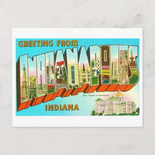 Carte Postale Salutations d'Indianapolis Grande Lettre