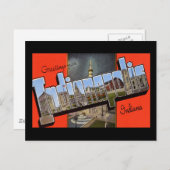 Carte Postale Salutations d'Indianapolis Indiana (Devant / Derrière)
