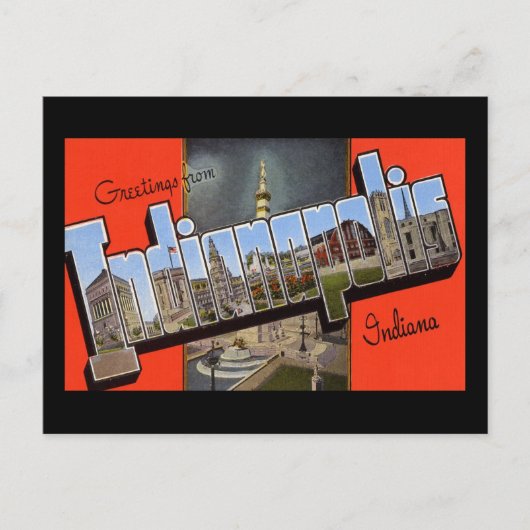 Carte Postale Salutations d'Indianapolis Indiana (Devant)