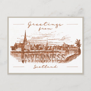 Carte Postale Salutations d'Inverness, Scotland Travel Postcard