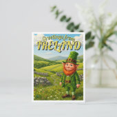 Carte Postale Salutations d'Irlande Leprechaun (Debout devant)