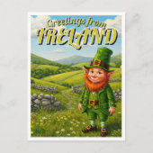Carte Postale Salutations d'Irlande Leprechaun (Devant)