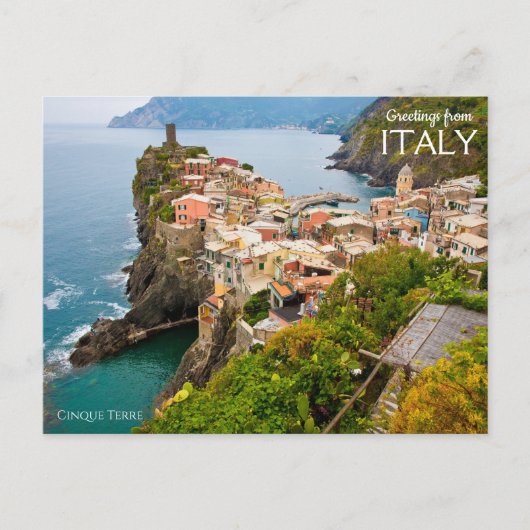 Carte Postale Salutations d'Italie Cinque Terre (Devant)