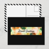 Carte Postale salutations diwali (bokeh foncé) (Devant / Derrière)