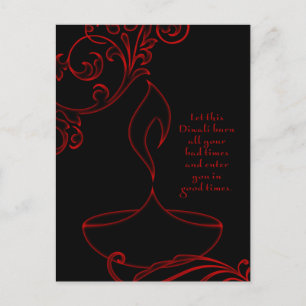 Carte Postale salutations diwali (lumière élégante)