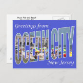 Carte Postale Salutations d'Ocean City (Devant / Derrière)
