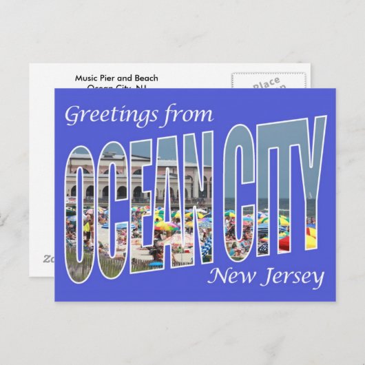 Carte Postale Salutations d'Ocean City (Devant / Derrière)