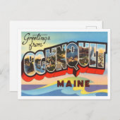 Carte Postale Salutations d'Ogunquit, Vintage voyage du Maine (Devant / Derrière)