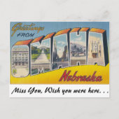 Carte Postale Salutations d'Omaha, Nebraska (Devant)