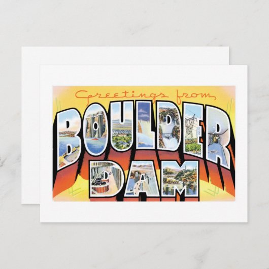 Carte Postale Salutations du barrage Boulder ! (Devant / Derrière)