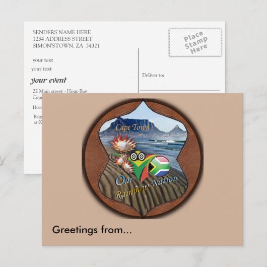 Carte Postale Salutations du Cap (Devant / Derrière)