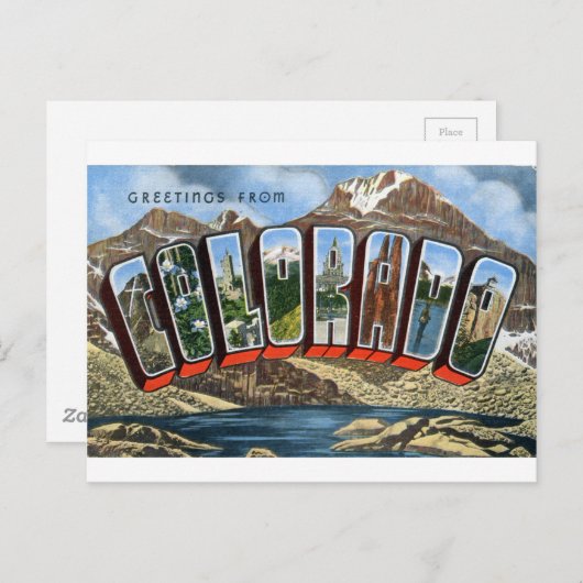 Carte Postale Salutations Du Colorado (Devant / Derrière)