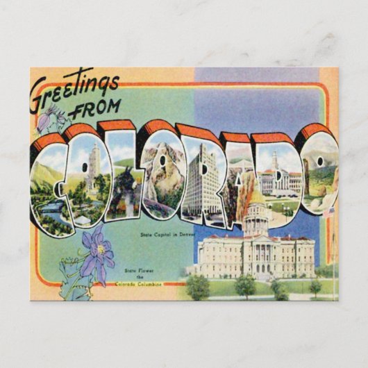 Carte Postale Salutations du Colorado CO (Devant)