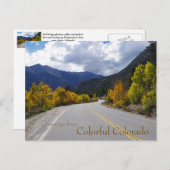 Carte Postale Salutations du Colorado coloré (Devant / Derrière)