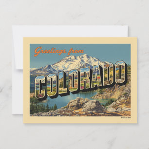 Carte Postale Salutations du Colorado Vintage