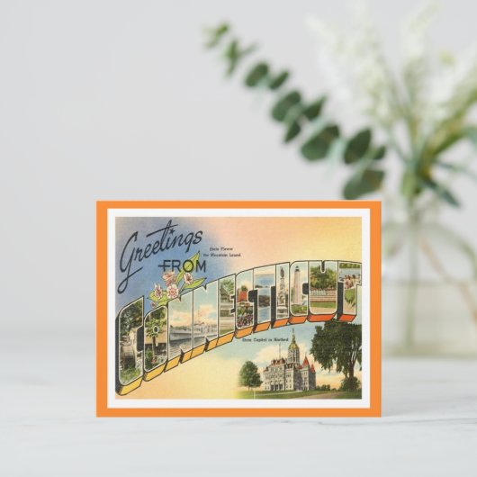 Carte Postale Salutations Du Connecticut (Debout devant)