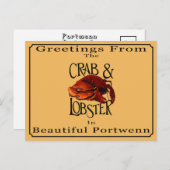 Carte Postale Salutations du crabe et du homard (Devant / Derrière)