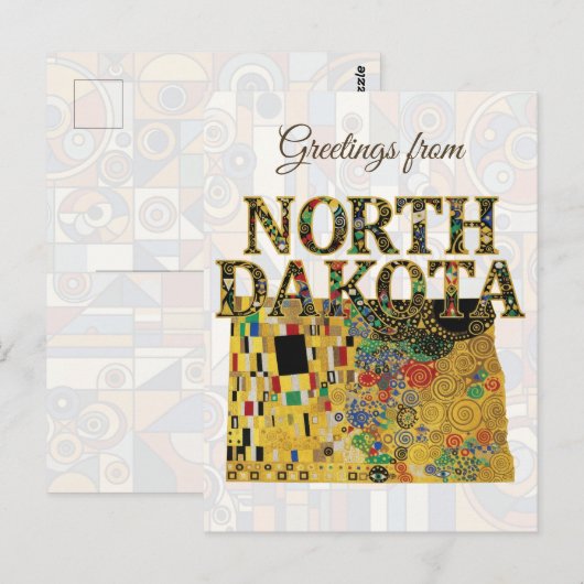 Carte Postale Salutations du Dakota du Nord (Devant / Derrière)
