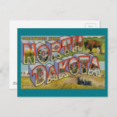 Carte Postale Salutations Du Dakota Du Nord (Devant / Derrière)