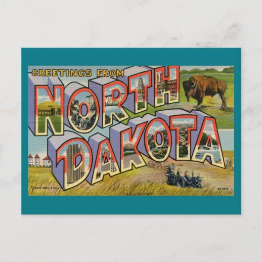 Carte Postale Salutations Du Dakota Du Nord (Devant)
