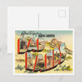 Carte Postale Salutations du Dakota du Nord, Badlands Travel (Devant / Derrière)