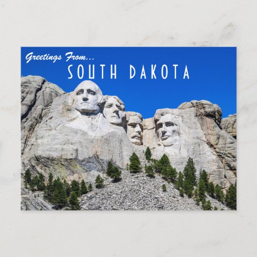 Carte Postale Salutations du Dakota du Sud Mont Rushmore (Devant)